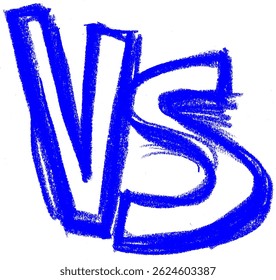 Versus VS Comic Crayon Chalk Drawing Vector