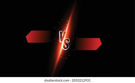 versus vs comparison banner with light streak