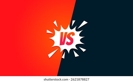 versus vs duel clash banner with blast effect vector