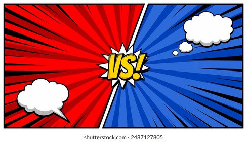 Versus VS, fight background comic, speech bubbles , doodle art, Vector illustration