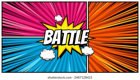 Versus VS, fight background comic, speech bubbles , doodle art, Vector illustration