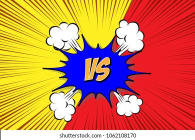  Versus. vs. Fight backgrounds comics style design. Vector illustration.