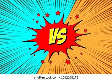  Versus. vs. Fight backgrounds comics style design. Vector illustration.