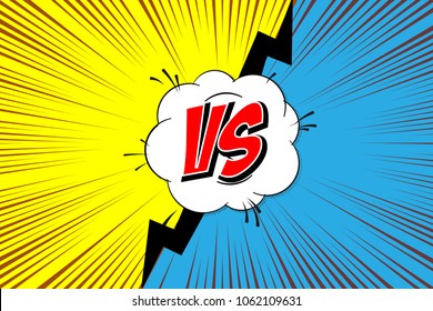  Versus. vs. Fight backgrounds comics style design. Vector illustration.