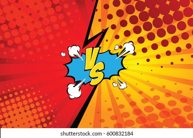 Versus. Vs. Fight Backgrounds Comics Style Design. Vector Illustration.