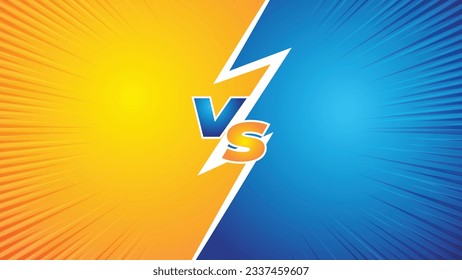 versus vs fight battle screen background design. gaming battle background with modern style. Competition versus vs background in yellow and blue background