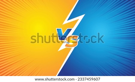 versus vs fight battle screen background design. gaming battle background with modern style. Competition versus vs background in yellow and blue background