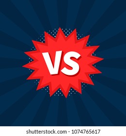 Versus VS letters fight backgrounds, in flat comics style design. Vector illustration