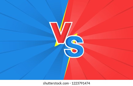 Versus VS letters fight backgrounds in flat style design with lightning. Vector illustration