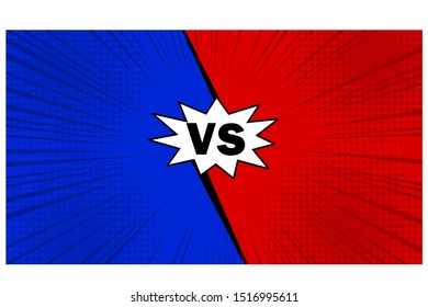 
Versus VS letters fight backgrounds in flat comics style design with halftone. Vector illustration