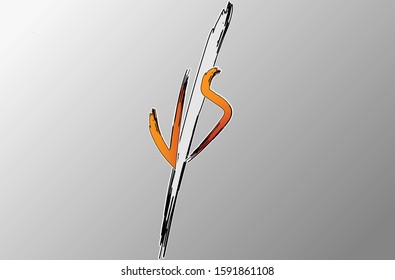Versus VS letters fight backgrounds in flat comics style design with halftone, lightning. Vector illustration