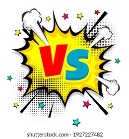 Versus VS letters fight backgrounds in flat comics style design with halftone Vector illustration