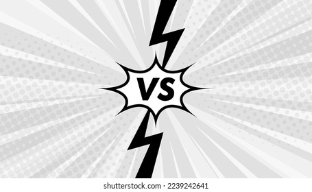 versus vs. Briefe bekämpfen Hintergründe flache Art Comics Stil Design mit halftoner Blitzaufnahme Vektorgrafik