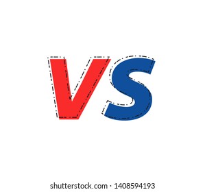 Versus VS letters fight. Versus text brush painting letters. Vector illustration.