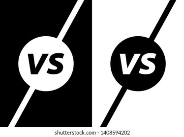 Versus VS letters fight. Versus text brush painting letters. Vector illustration.