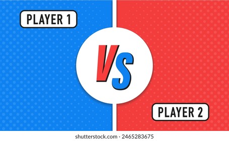 Versus. VS letters on a bright background. Concept of battle or competition. Duel between two players. Video games or fighting with competitors. Comic style design. Vector illustration