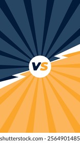 Versus. VS letters on a bright background. Vertical Concept of battle or competition. Duel between two players. Video games or fighting with competitors. Comic style design. Vector illustration