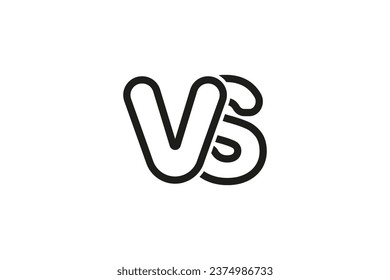 Vorlage für das Design des Logos im Vergleich zu VS