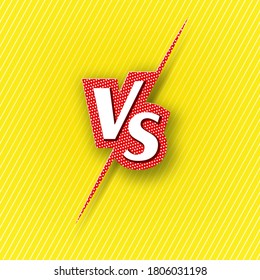 Versus VS logo icon Letter comic vs on a yellow background of line ray Blank template background for team competition battle versus vs logo icon symbol Sports theme design of fight game contest Vector