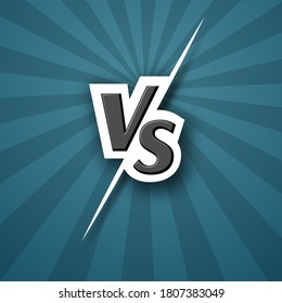 Versus VS logo icon Letter vs on a blue background of line rays Blank template background for team competition battle versus vs logo icon symbol Sports theme design of fight game contest Vector letter