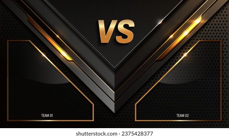 Versus VS, Luxury Business Challenge, Technology Background, Elegant Digital Design Black and Gold, Creative Solution for Presentations Web, Apps, Games and Print, Perfecto para Banners