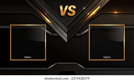 Versus VS, Luxury Business Challenge, Technology Background, Elegant Digital Design Black and Gold, Creative Solution for Presentations Web, Apps, Games and Print, Perfect for Banners