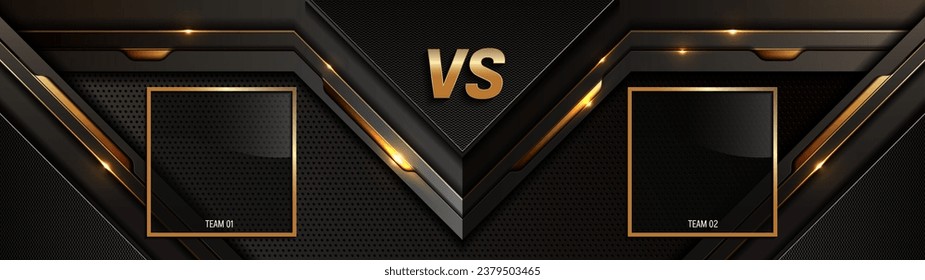 Versus VS, Luxury Business Challenge, Technology Background, Elegant Digital Design Black and Gold, Creative Solution for Presentations Web, Apps, Games and Print, Perfect for Banners