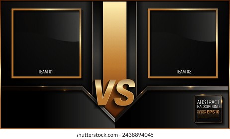 Versus VS, Luxury Business Challenge, Background, Elegant Digital Design Black and Gold, Creative Solution for Presentations Web, Apps, Games and Print, Perfect for Banners