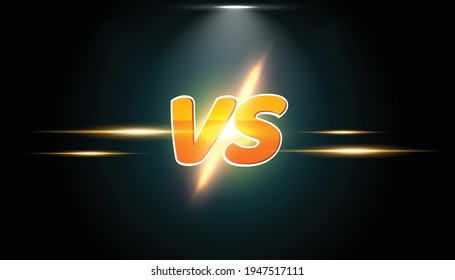 Pancarta de pantalla frente a VS para batalla o comparación de vectores modernos con plantillas de fondo de focos