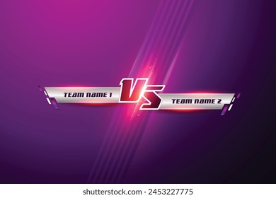 versus vs screen banner for battle or comparison abstract futuristic and halftone lines lower third for soccer football sports Background