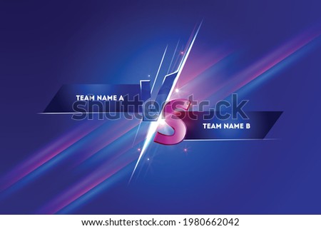 Versus VS screen banner for battle or comparison vector with Purple Sports Background