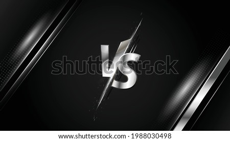 Versus VS screen Banner for battle or comparison with Black silver geometric Sports abstract vector background