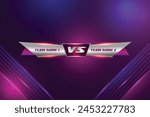 versus vs screen for battle or comparison abstract futuristic banner and colorful lower third for soccer football sports vector Background