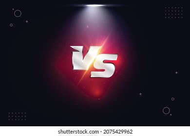 Versus vs screen battle or comparison Purple light streak screen banner with spotlight effect Free Abstract Vector background