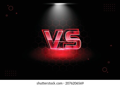 Versus vs screen battle or comparison red black spotlight games screen banner template design vector