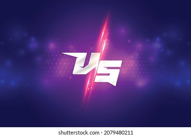 Versus vs screen battle or comparison Purple Blue light streak screen banner effect Free Abstract Vector background