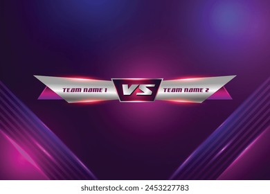 versus vs screen for battle or comparison abstract futuristic banner and colorful lower third for soccer football sports vector Background