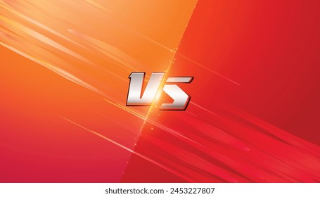 versus vs screen for battle or comparison abstract futuristic banner and light glowing lower third for soccer football sports vector Background