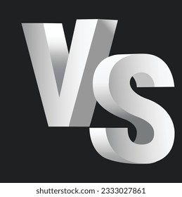 Versus or VS silver vector flat isolated,vs silver color