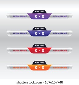 Versus VS Soccer Broadcast Banner Vector illustration Designs