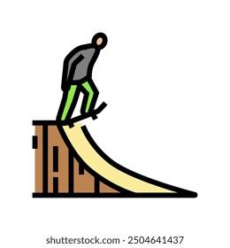 vert skating skateboard sport color icon vector. vert skating skateboard sport sign. isolated symbol illustration