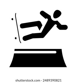 vert skating skateboard sport glyph icon vector. vert skating skateboard sport sign. isolated symbol illustration