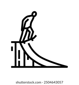 vert skating skateboard sport line icon vector. vert skating skateboard sport sign. isolated contour symbol black illustration