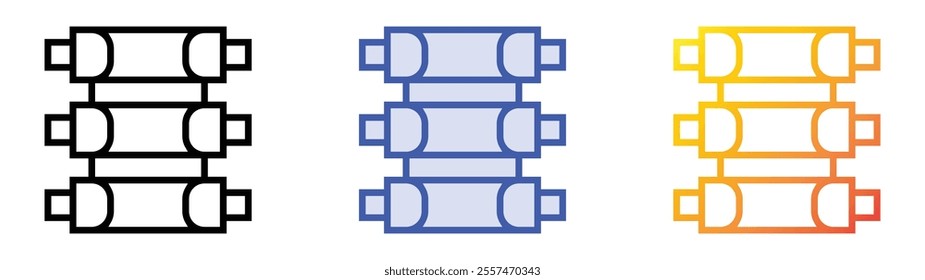 vertebra icon. Linear, Blue Fill and Gradient Style Design Isolated On White Background