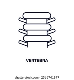 vertebra outline icon. Linear vector from medical concept. Thin line vertebra icon isolated on white background