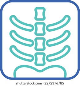 Vertebra x-ray thin line icon. Research of disease in spine. Modern vector illustration.
