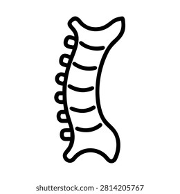 Vertebrae bones in spine column icon for medical health.