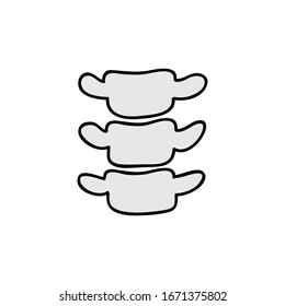 vertebrae doodle icon, vector illustration