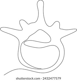 Las vértebras de la columna humana. Dibujado por líneas sobre fondo blanco. Vector Ilustración de stock.