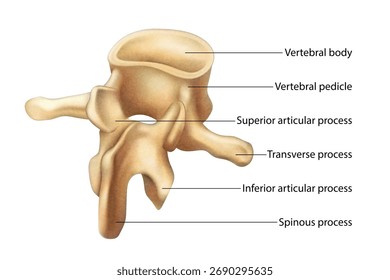 Vertebral body. Isolated vector illustration